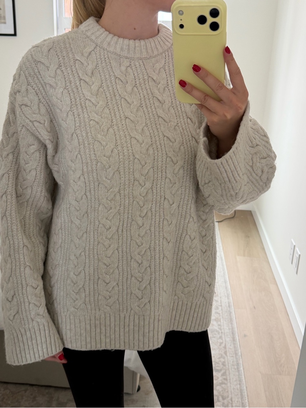 H&M Cable Knit Crewneck Sweater - Cream